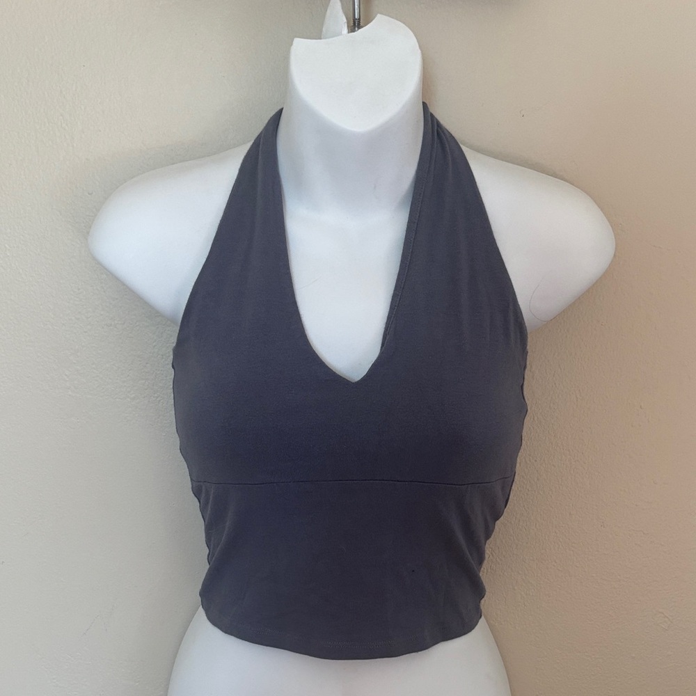 Hollister Charcoal Halter Crop Top